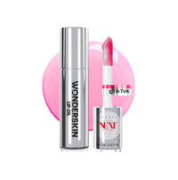 Thumbnail for Wonderskin Lip Oil Rehab Serum - Color Changing Lip Oil from Clear to Pink - PH-activated, Non-sticky & Hydrating Tinted Serum for Dry Lips (Kissed)