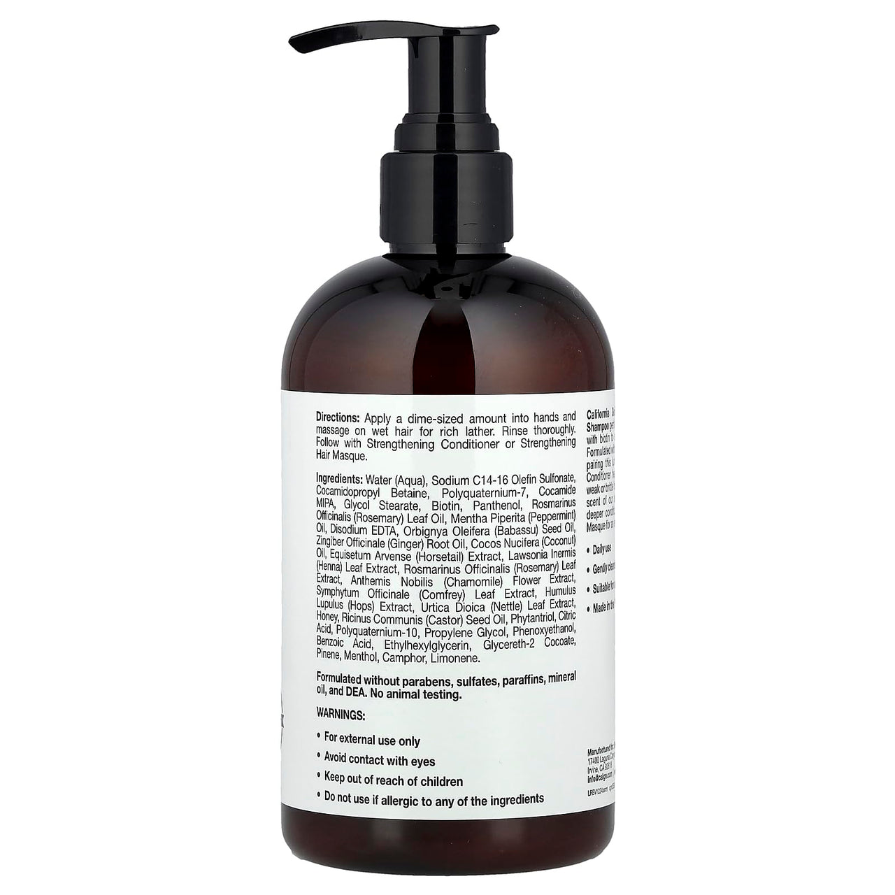 California Gold Nutrition Beauty, Strengthening Shampoo, Biotin, Rosemary Mint, 12 fl oz (355 ml)