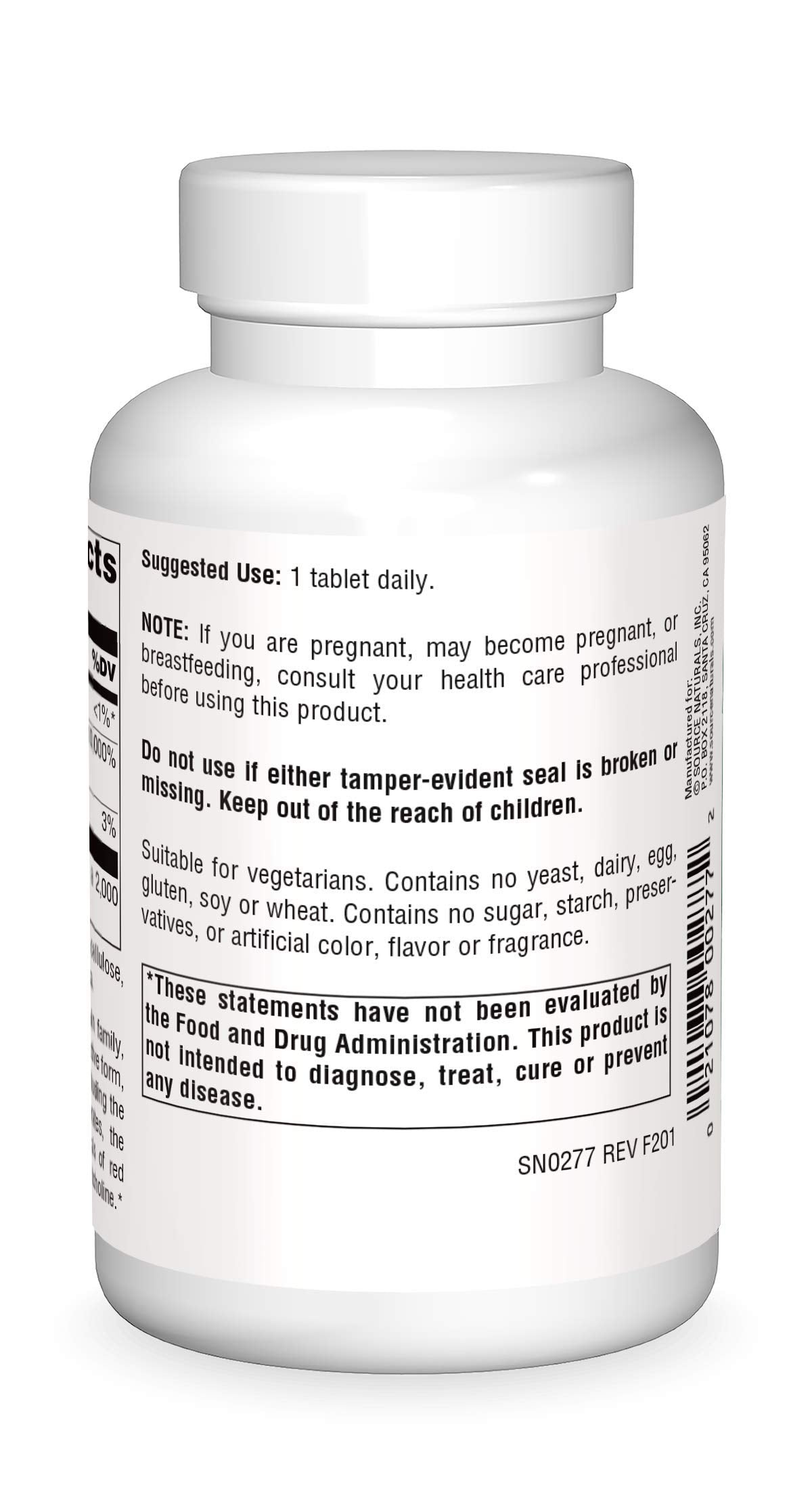 Source Naturals Pantothenic Acid 500 mg Vitamin B-5 Dietary Supplement - 100 Tablets