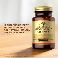 Thumbnail for Solgar Sublingual Vitamin B12 1000 mcg - 100 Nuggets - Non-GMO, Vegan, Gluten Free, Dairy Free, Kosher, Halal - 100 Servings