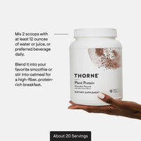 Thumbnail for THORNE - Plant Protein - 22 Grams of Vegan Protein Powder - Pea, Rice & Chia Seed Protein with Complete Amino Acid Profile - NSF Certified for Sport - Chocolate - Gluten-Free - About 20 Servings