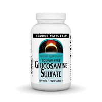 Thumbnail for Source Naturals Glucosamine Sulfate, Sodium-Free 750 mg for Joint Support - 120 Tablets