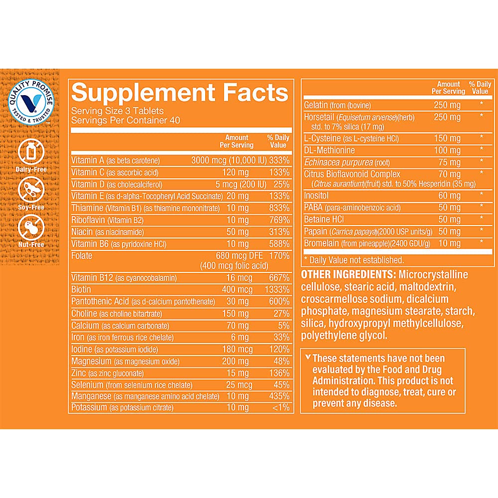 The Vitamin Shoppe Biotin 400MCG - Hair Growth, Skin Health & Nail Strength Support, High Potency B Vitamin (120 Tablets)