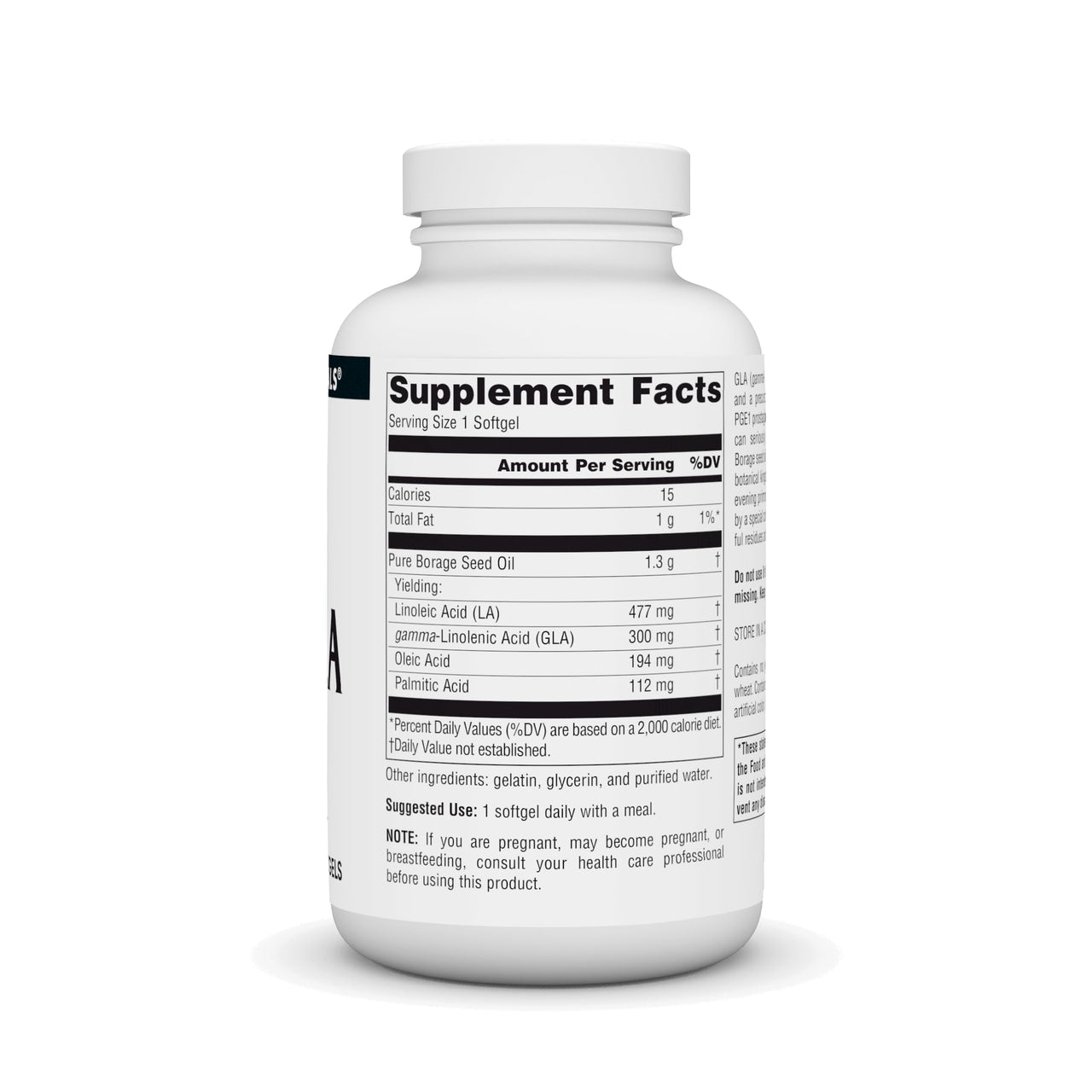 Source Naturals Mega-GLA 300 - Borage Seed Oil That is Hexane-Free - 120 Softgels