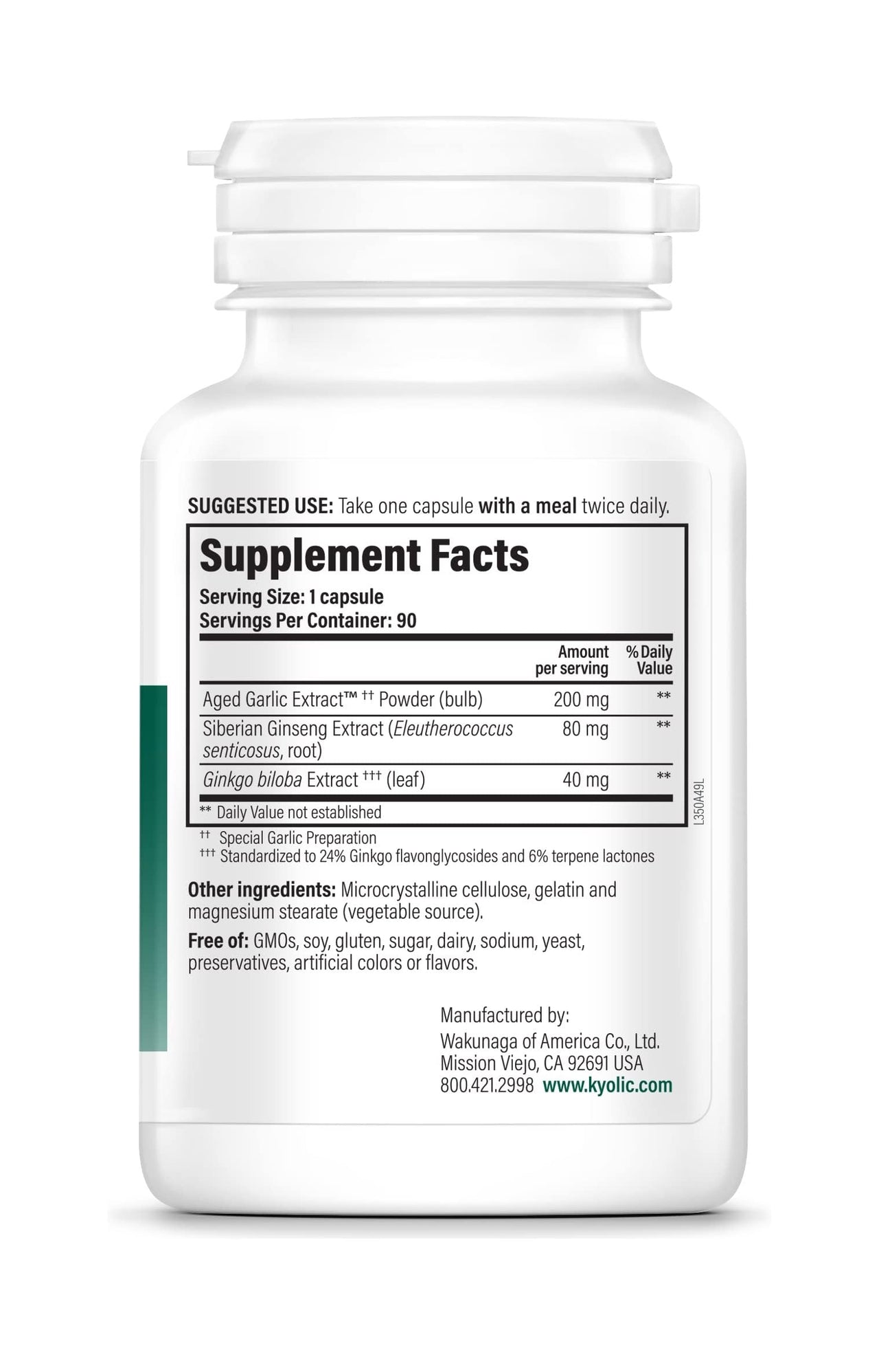 Kyolic Specialty Series Brain Memory, for Concentration & Recall*, 90 Capsules