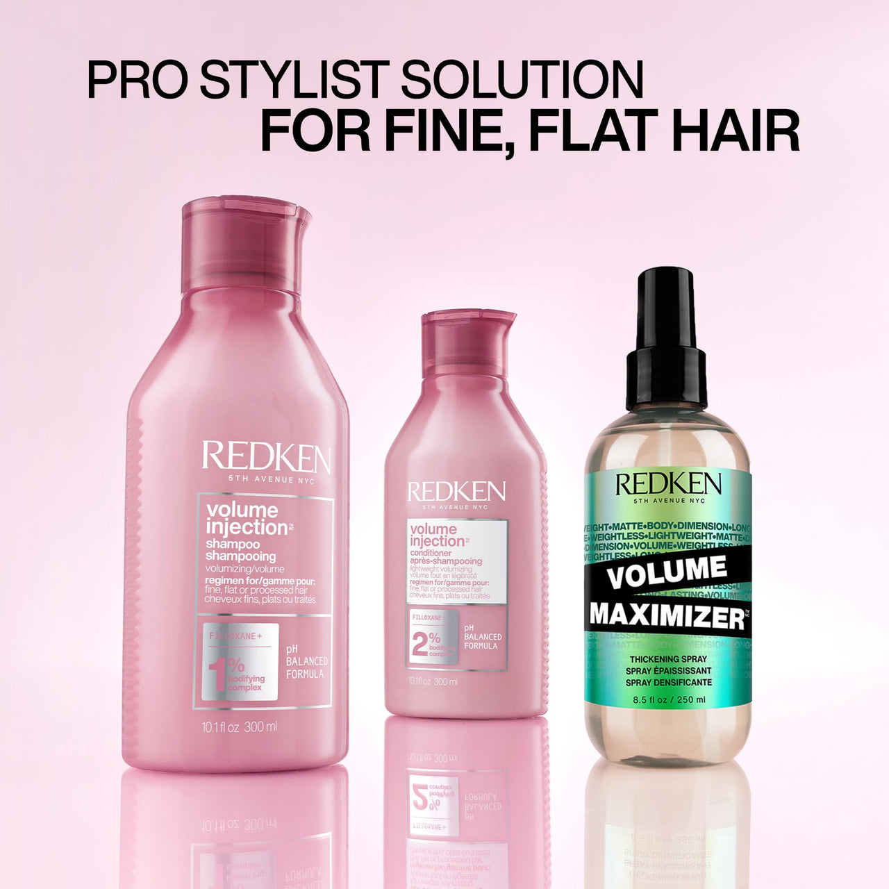 Redken Volume Injection Shampoo | Lightweight Volume Shampoo For Fine Hair | Adds Volume, Lift, and Body to Flat Hair | Soft, Shiny Finish | Paraben Free