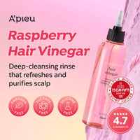 Thumbnail for A’PIEU Raspberry Hair Vinegar - Scalp Cleanser & Detox for Oily Scalp, Buildup & Dandruff, pH-Balancing Rinse for Fresh, Shiny Hair, Korean Hair Care, 6.76 fl oz