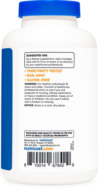 Thumbnail for Nutricost CLA (Conjugated Linoleic Acid) 2,400mg, 120 Softgels - Gluten Free, Non-GMO, 800mg Per Softgel