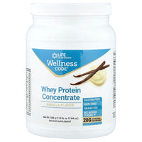 Thumbnail for Life Extension Wellness Code Whey Protein Concentrate 20g Muscle Growth & Immune Health - Sourced From Grass-Fed, Free-Range, Hormone-Free Cows, Non-GMO, No Added Sugar, Vanilla- 500g
