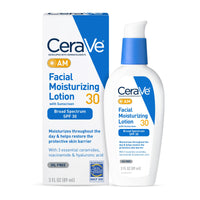 Thumbnail for CeraVe AM Facial Moisturizing Lotion with SPF 30, Oil-Free Face Moisturizer with SPF, Formulated with Hyaluronic Acid, Niacinamide & Ceramides, Non-Comedogenic, Broad Spectrum Sunscreen, 3 Ounce