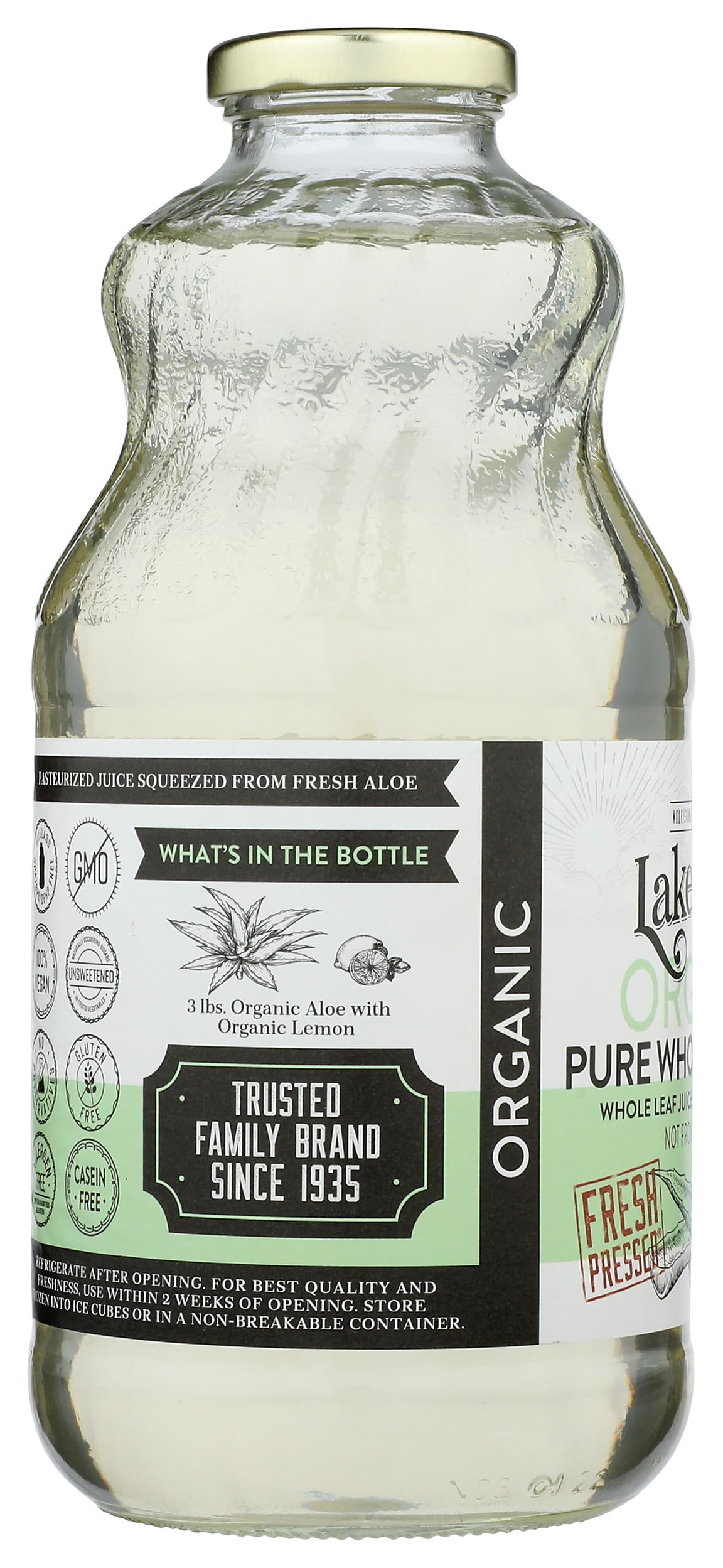 Lakewood, Organic Aloe Vera Leaf Juice, 32 Fl Oz (Pack of 1)