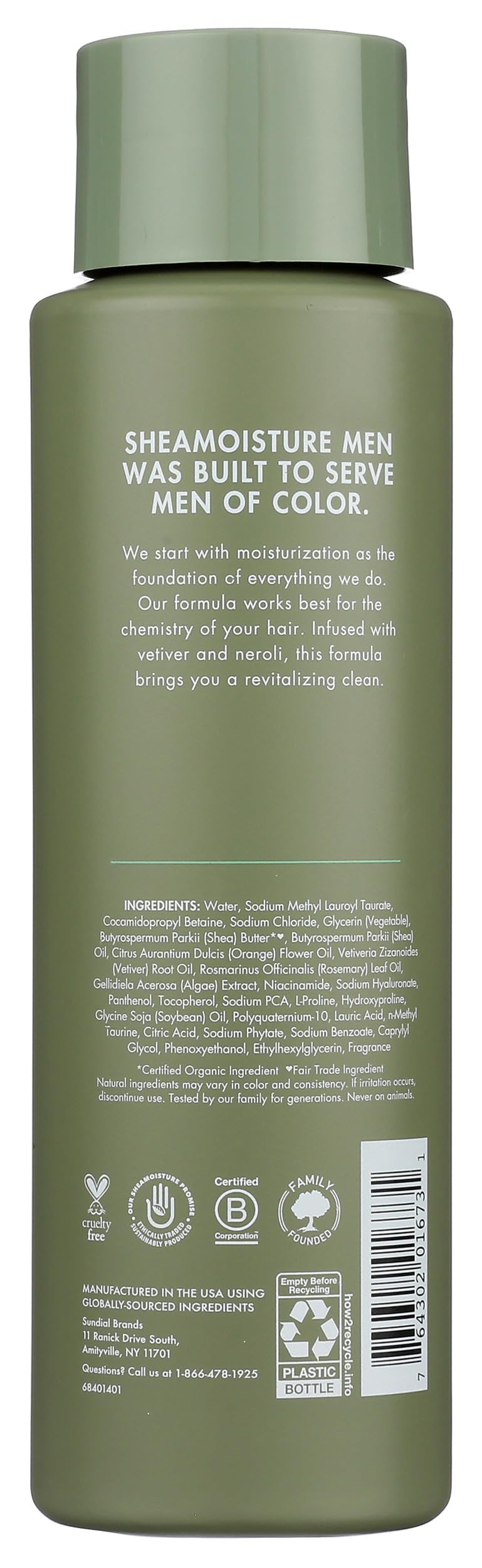 SHEA MOISTURE Men's Shea Refreshing Shampoo, 15 FZ