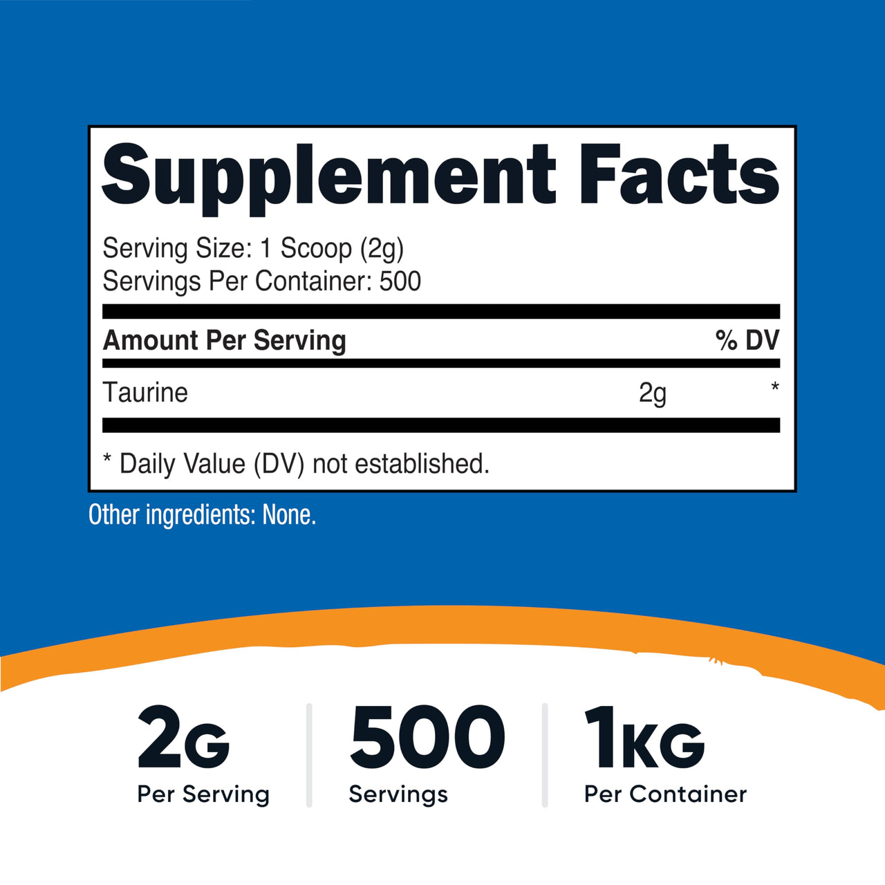 Nutricost Taurine Powder (1KG) - 500 Servings