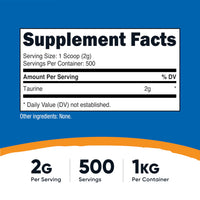Thumbnail for Nutricost Taurine Powder (1KG) - 500 Servings