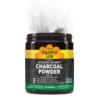Thumbnail for Country Life Activated Coconut Charcoal Powder 500mg – Natural Activated Charcoal for Digestive Health, Gas & Bloating Relief, DIY Uses - Non-GMO, Gluten-Free, Vegan, 5oz Powder