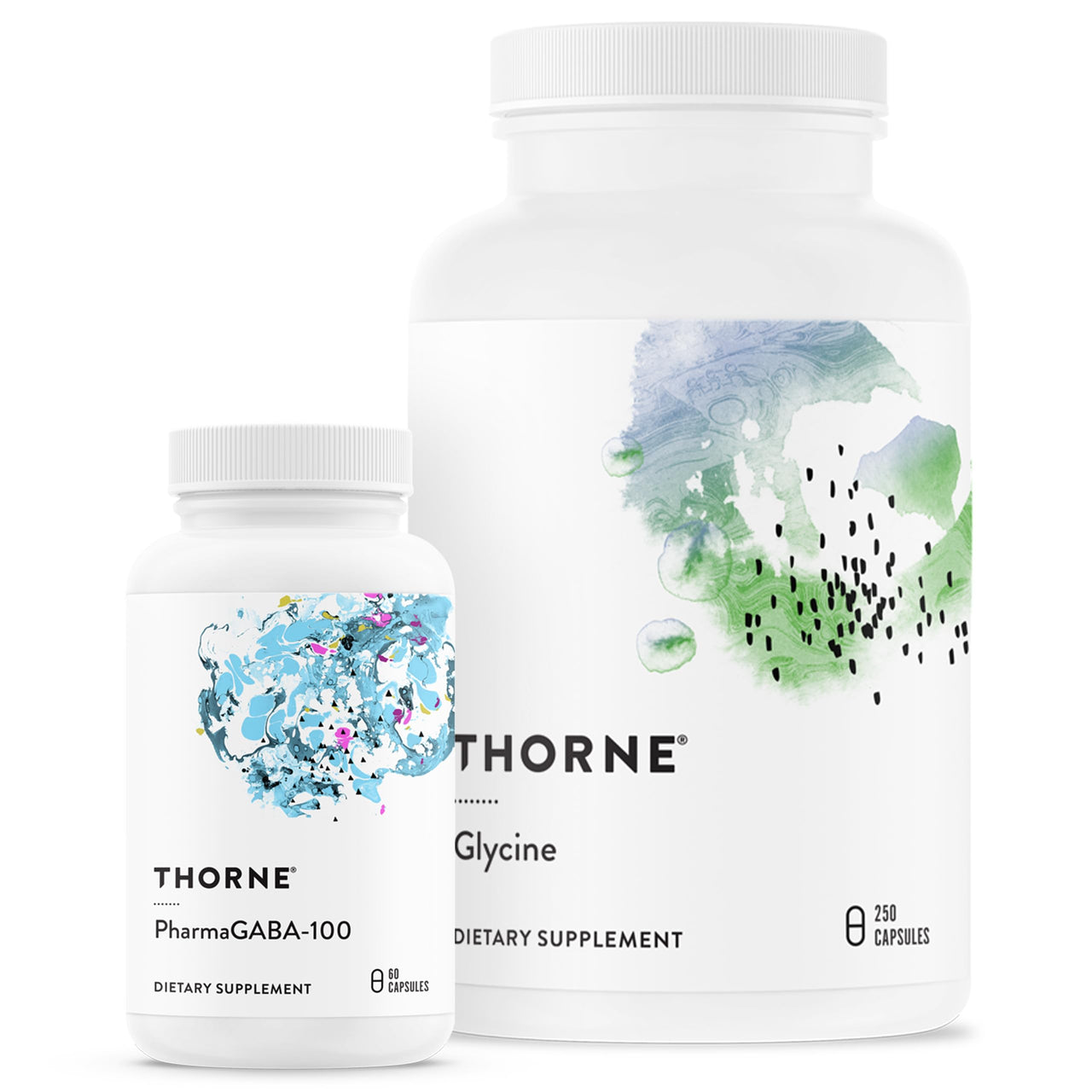 THORNE - Relax & Detox Bundle - PharmaGABA and Glycine Combo for Stress Relief & Detoxification - 60 to 125 Servings