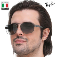 Thumbnail for Ray-Ban RB3663 Square-Round Shaped Non-Polarized Sunglasses for Men – Includes Official RAYBAN Eyewear Kit – Ideal Formal & Casual Wear Sunglasses – Grey Gradient Lens