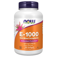 Thumbnail for NOW Foods Supplements, Vitamin E-1,000 IU Mixed Tocopherols, Antioxidant Protection*, 100 Softgels