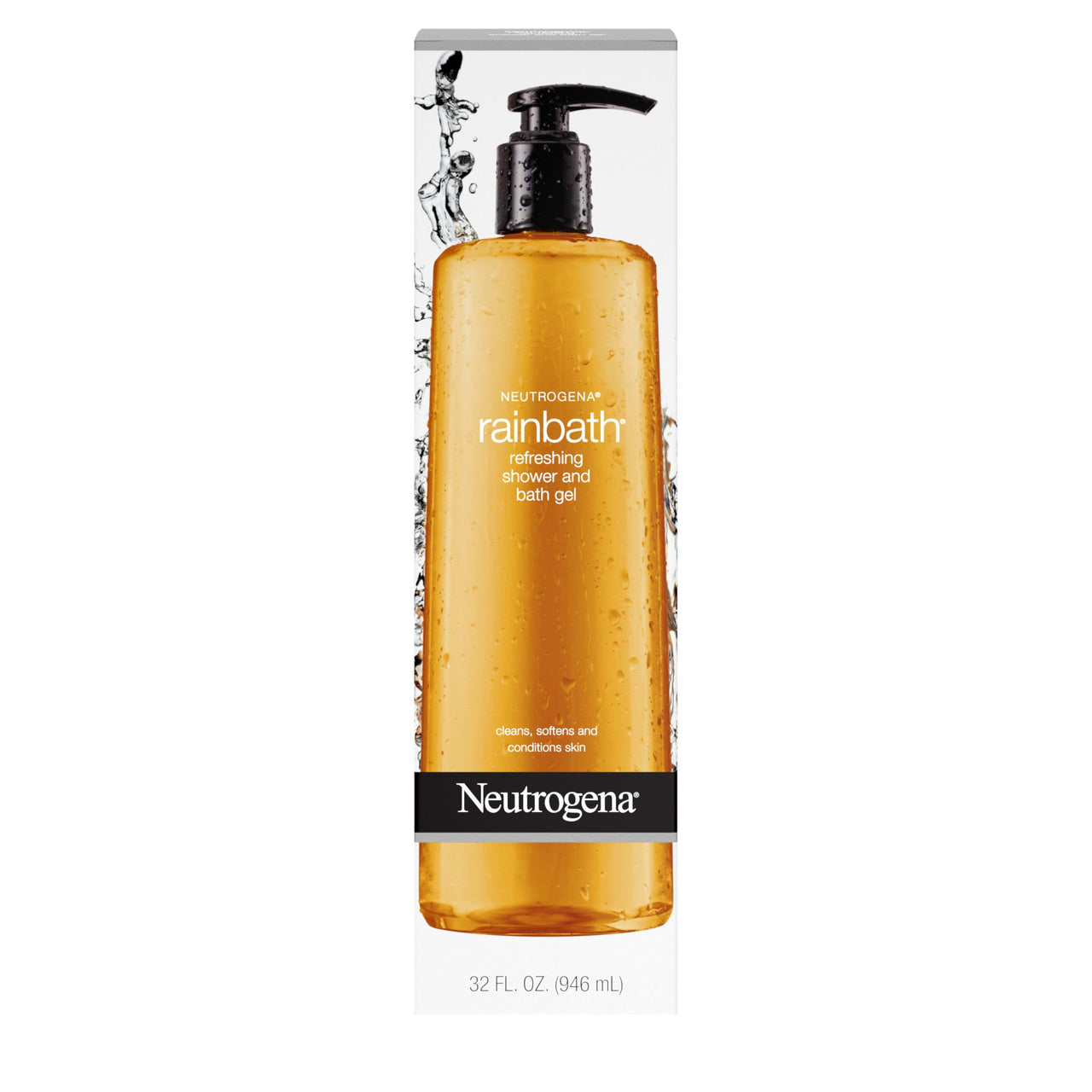Neutrogena Rainbath Cleansing Shower & Bath Gel, Daily Moisturizing Body Wash Cleanser & Shaving Gel for Men & Women, Clean-Rinsing Creamy Lather for Softer & Smoother Skin, Original Scent, 32 fl. Oz