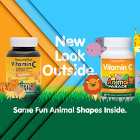 Thumbnail for NaturesPlus Animal Parade Vitamin C Children's Chewable - Natural Orange Juice Flavor - 90 Animal-Shaped Tablets, Pack of 2 - Vegan, Vegetarian, Gluten Free - 90 Total Servings