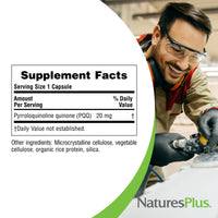 Thumbnail for NaturesPlus Brainceutix PQQ - 60 Vegan Capsules - Supplement for Memory, Clarity & Brain Power - Enhanced Energy, Anti-Aging - Pyrroloquinoline Quinone (PQQ) - Vegetarian, Gluten-Free - 30 Servings