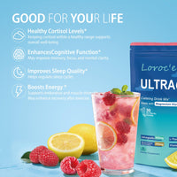 Thumbnail for UltraCalm Super Cortisol Drink with Magnesium Glycinate, Ashwagandha, L-Theanine, Vitamin D3, Magnesium Powder for Sleep & Stress Relief, Raspberry Lemonade (30 Servings)