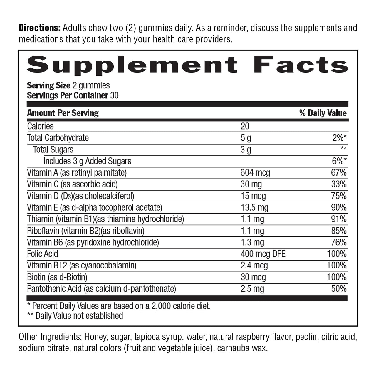 Country Life Adult Multivitamin Honey Gummies – Bone, Heart & Energy Support – Non-GMO, Certified Gluten Free, Vegetarian – Naturally Sweetened – 60 Gummies