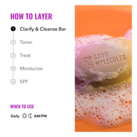 Thumbnail for Good Molecules Clarify and Cleanse Bar - Soap-Free Bar with Salicylic Acid BHA, Tea Tree, Kaolin Clay to Hydrate - Skincare for Face and Body