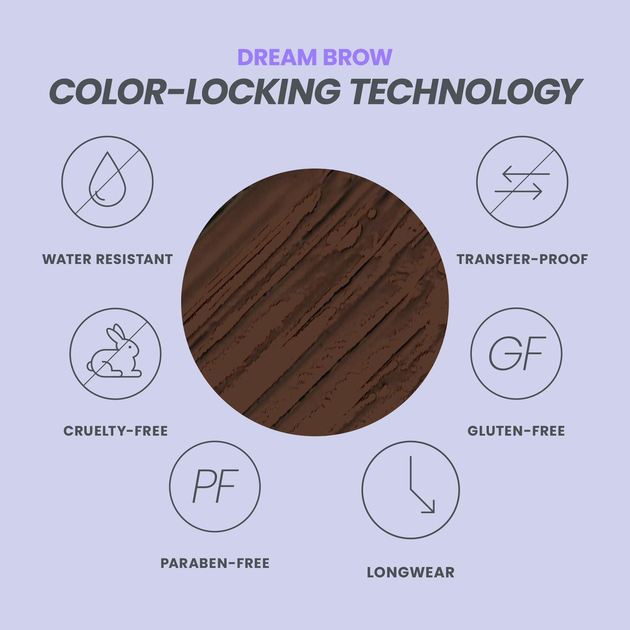 Wonderskin Dream Brow Eye Brow Gel, Long Lasting Eyebrow Gel, Water-resistant, Transfer Proof Tinted Filler Eyebrow Mascara (Dark Brunette)
