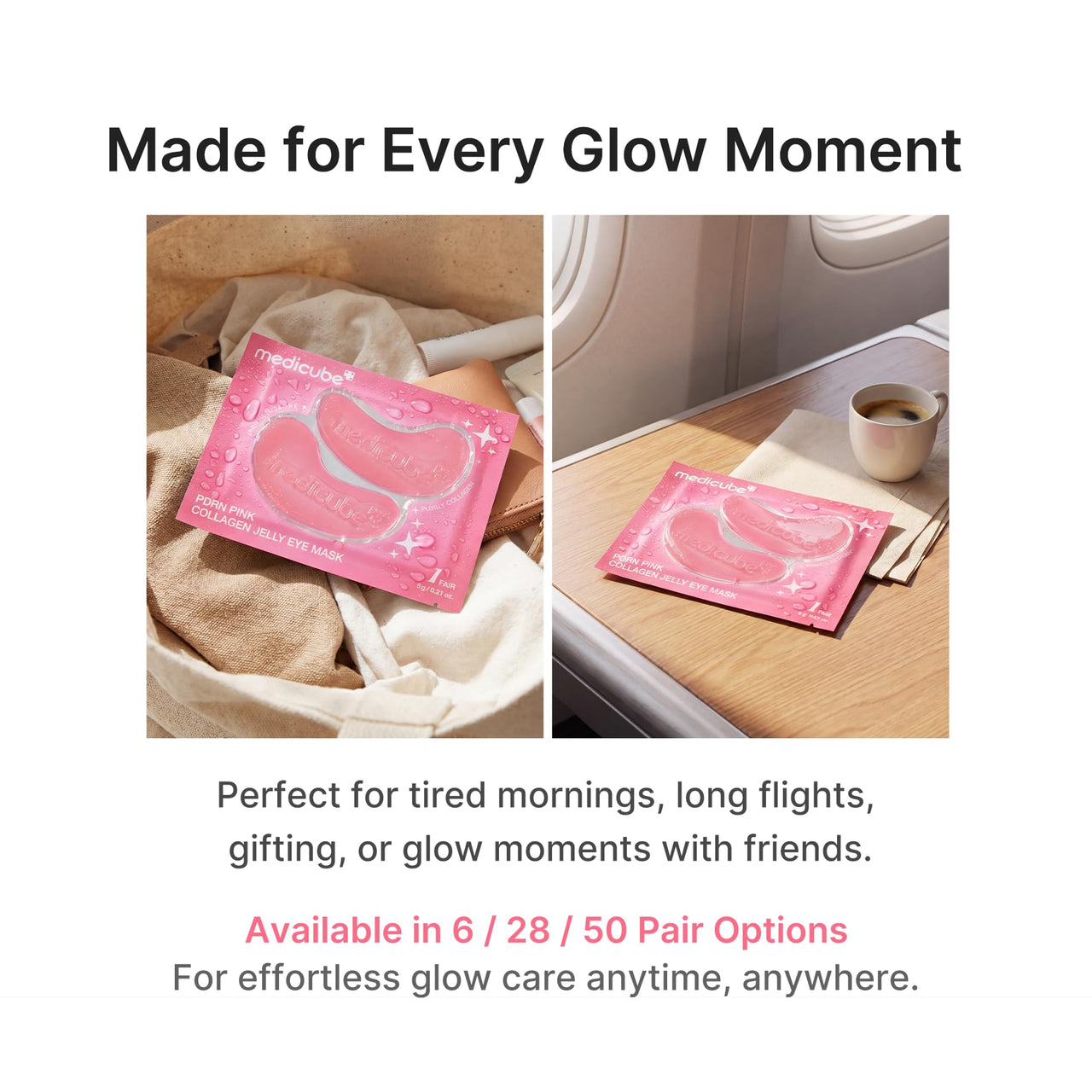 medicube Jelly Eye Mask PDRN Pink Collagen | Hydrogel Eye Patches with PDRN, Collagen, NAD | Refreshing for Puffy, Tired Eyes | Firming for Look of Wrinkles, Fine Lines | Korean Skincare (28 Pairs)