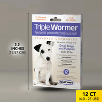 Thumbnail for Durvet 12-Pack Triple Wormer Tablets for Puppies and Small Dogs