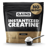 Thumbnail for Gains in Bulk Instantized Creatine Monohydrate for Women and Men, Soluble Creatine Powder, Supports Muscle Building, Strength and Performance, Bodybuilding Supplements, Unflavored, 30 Servings