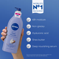 Thumbnail for NIVEA Shea Nourish Body Lotion for Dry Skin with Hyaluronic Acid, Shea Butter and Deep Nourishing Serum, 48-Hour Body Moisturizer, 16.9 Fl Oz Pump Bottle
