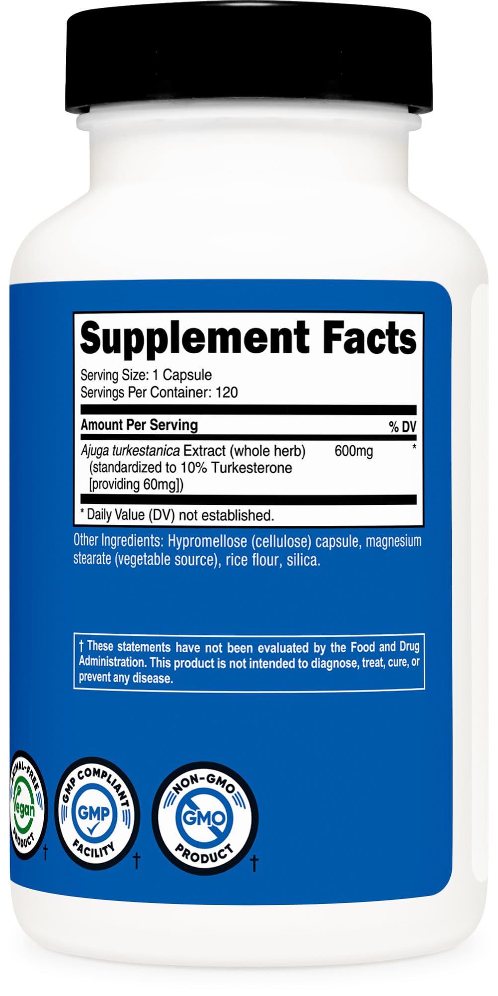 Nutricost Turkesterone Dietary Supplement 600mg, 120 Capsules - Vegetarian, Non-GMO & Gluten Free