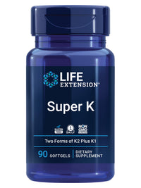 Thumbnail for Life Extension Super K, Vitamin K1, Vitamin K2 mk-7, Vitamin K2 mk-4, Heart Health, arterial Health, Calcium Balance, 3-Month Supply, Gluten-Free, 1 Daily, Non-GMO, 90 softgels