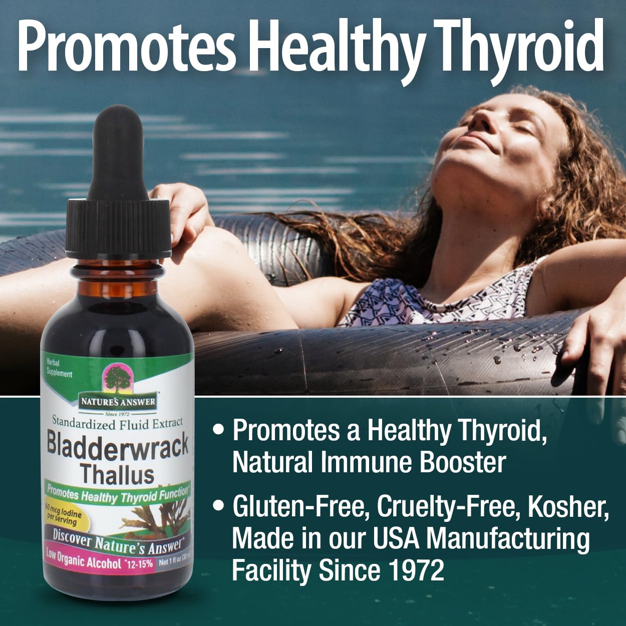 Nature's Answer Bladderwrack Thallus with Organic Low Alcohol 1 Fluid Ounce | Natural Immune Booster | Supports Digestion | Promotes a Healthy Thyroid