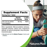 Thumbnail for NaturesPlus Zinc - 50 mg, 90 Tablets - Supports Immune Health & Overall Well-Being - High-Potency Amino Acid Chelate Form - Gluten Free, Vegetarian - 90 Servings