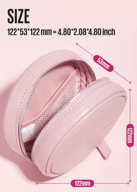 Thumbnail for Kaja Makeup Pouch - Let's Go Bag | Multifunctional Makeup Round Bag for Women and Girls, Waterproof, Durable, Travel Friendly, Portable, Great Gifts Idea (Pink)