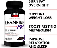 Thumbnail for Force Factor LeanFire PM Capsules For Fat Burner & Overnight Weight Loss