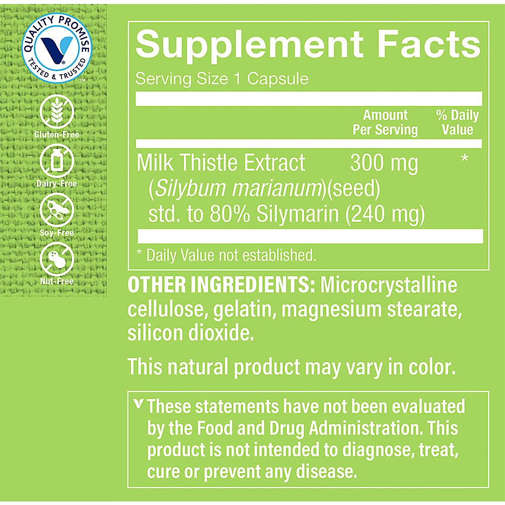 The Vitamin Shoppe Milk Thistle 300 MG - Liver Health Support, Detoxification & Antioxidant Protection (200 Capsules)