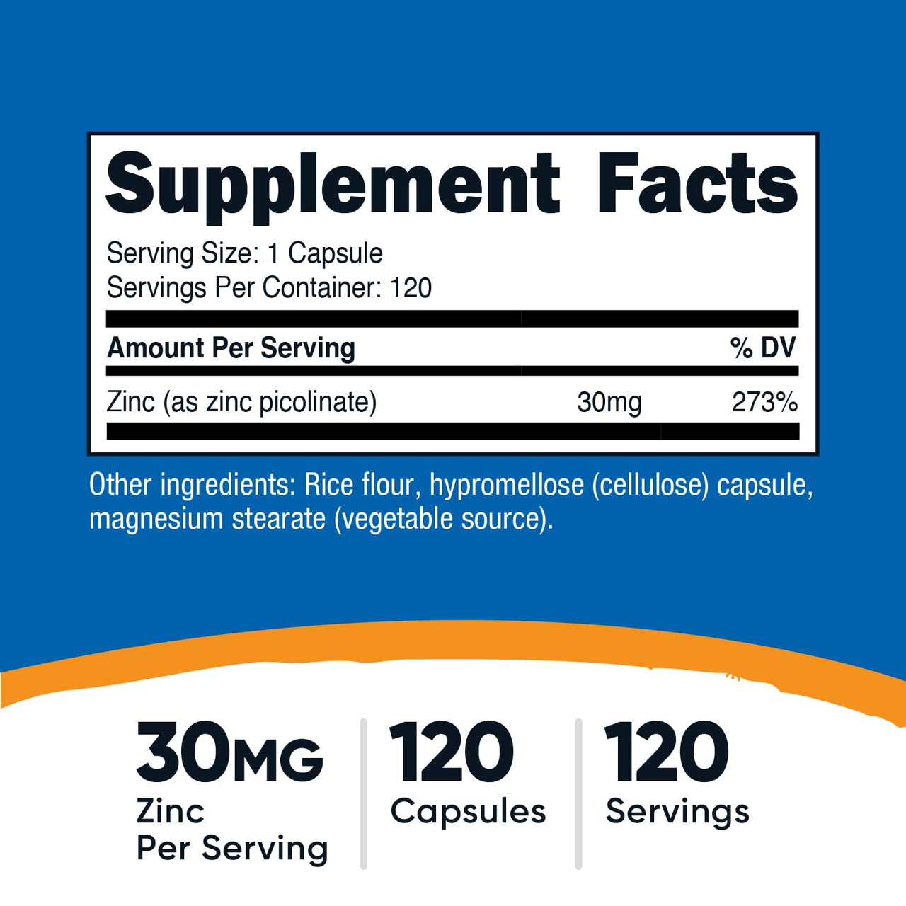 Nutricost Zinc Picolinate 30mg, 120 Capsules - Gluten Free and Non-GMO