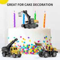 Thumbnail for HONGTUO Alloy Mini Construction Vehicles, 8Pcs Die-cast Construction Toys Set, Excavators Mixer Truck Bulldozers Forklift Dump Truck, Pull Back Car Toys for Toddlers Kids Boys & Girls