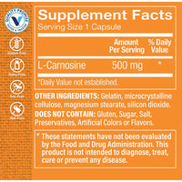Thumbnail for The Vitamin Shoppe L-Carnosine 500MG, Antioxidant That Supports Cardiovascular & Cellular Health (100 Capsules)