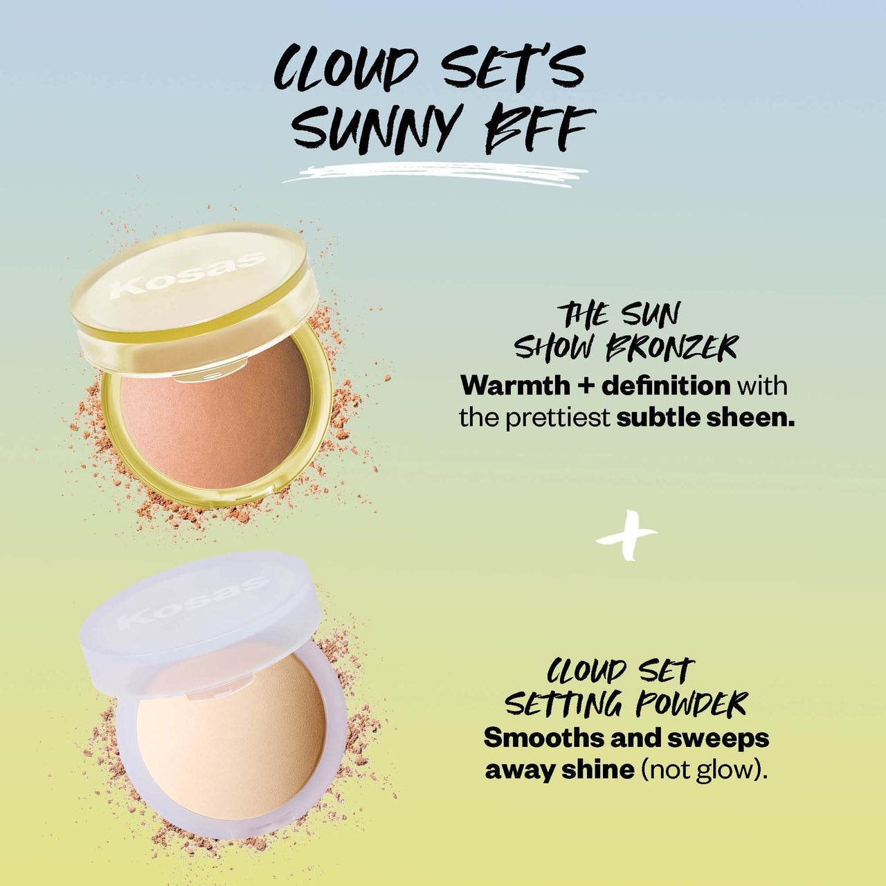 Kosas Sun Show Glowy Warmth Baked Bronzer - Contouring Powder for Cheekbones, Nose & Jawline - Enriched with Concentrated Fatty Acids - Talc-Free, Vegan & Hypoallergenic - Paradise