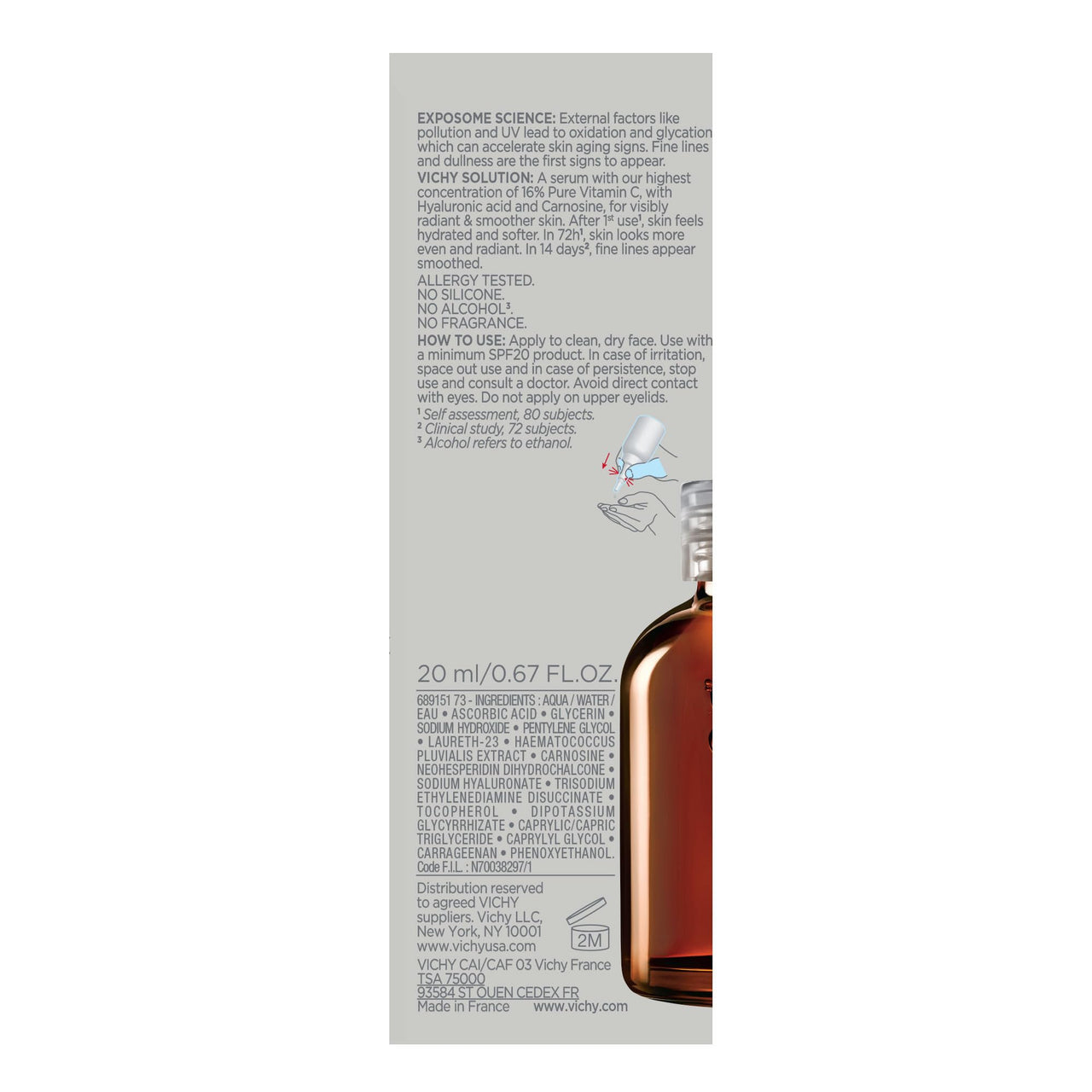 Vichy LiftActiv Vitamin C Serum For Face, Brightening Serum With 15% Pure Vitamin C + Hyaluronic Acid + Vitamin E, Reduces Fine Lines, Smooths Skin Texture, Improves Radiance, Anti Aging