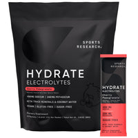Thumbnail for Sports Research Hydrate Electrolytes Dynamic Duo - Sugar-Free & Naturally Flavored with Vitamins, Minerals, and Coconut Water - 32 Hydration Packets of Cherry Pomegranate & Lemon Lime
