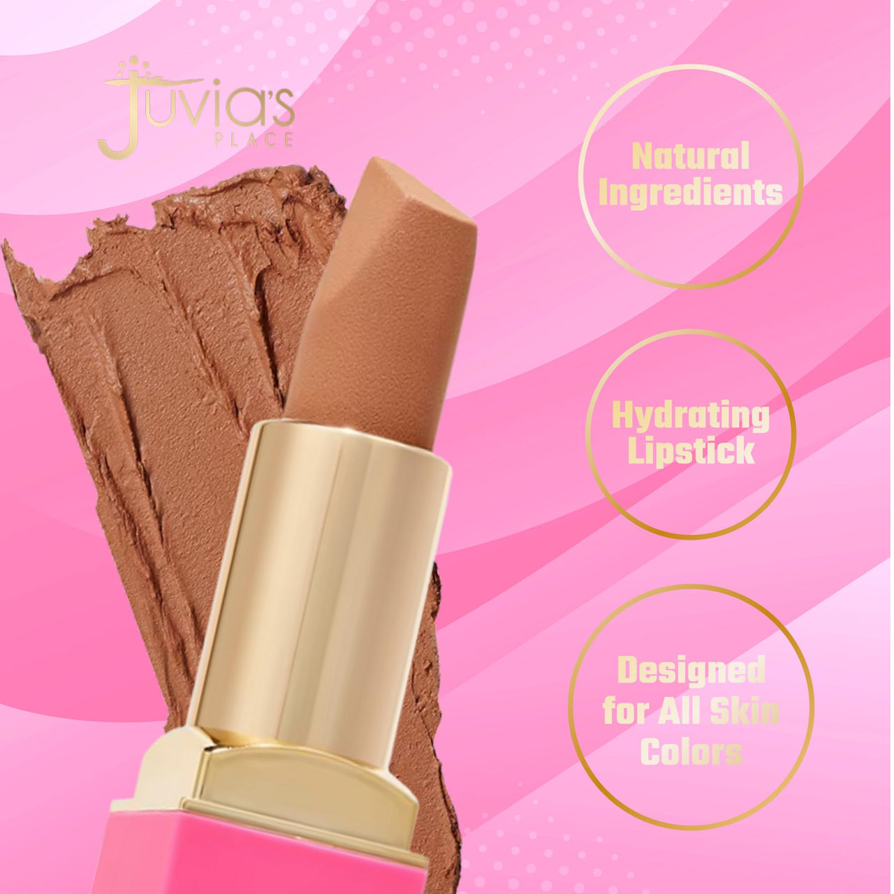 Juvia's Place The Nude Velvety Matte Lipstick Lady - Nude, Long-lasting, Rich-Color Lip Makeup, Creamy Lipstick with Matte Finish, Beauty & Lip Products