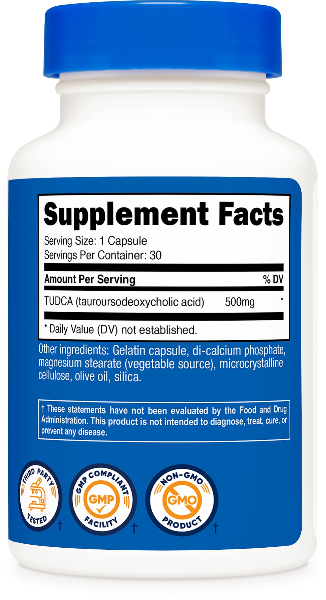 Nutricost Tudca 500mg, 30 Capsules (Tauroursodeoxycholic Acid) - Premium Quality, Gluten Free