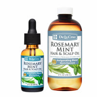Thumbnail for De La Cruz Rosemary Mint Oil Blend For Hair & Scalp - 2 FL OZ + 8 FL OZ Bundle - Revitalizing Blend with Castor, Avocado and Olive Oil - Naturally Moisturizing Rosemary Hair Oil