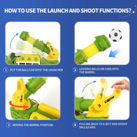 Thumbnail for BYFWH Foldable Triceratops Truck Toy, Ejection Shooting with Storage Bay Compact Foldable Design with Shooting Launcher, 10 Cars & 12 Soft Balls, Fun for Boys & Girls 3-12